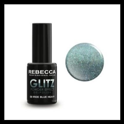 REBECCA GLITZ powder effect gel polish 5 ml - 09 / iride blue heavy