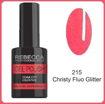 REBECCA soak off gel polish 5 ml - 215 / christy fluo glitter