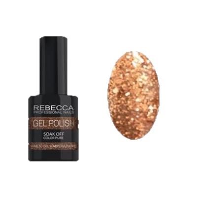 REBECCA soak off gel polish 5 ml - 209 / heavy glitter copper