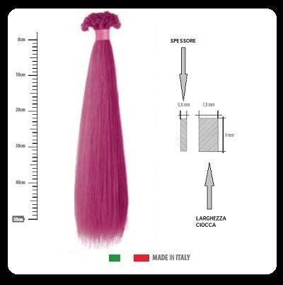 FEMME Keratin Hair Extension lisce - cf 20 pz - DARK FUXIA