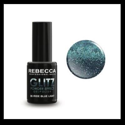 REBECCA GLITZ powder effect gel polish 5 ml - 06 / iride blue light