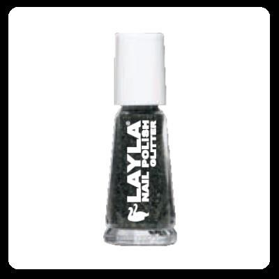 LAYLA smalto 10 ml - col. glitter nero-oro