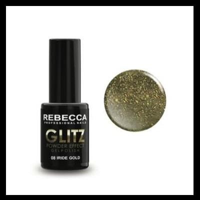 REBECCA GLITZ powder effect gel polish 5 ml - 08 / iride gold