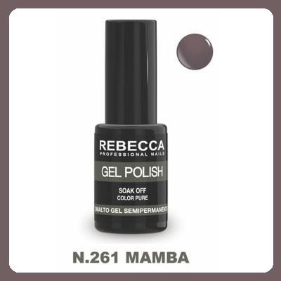 REBECCA soak off gel polish 5 ml - 261 / mamba