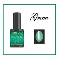 REBECCA soak off gel polish 5 ml - CAT EYE / GREEN