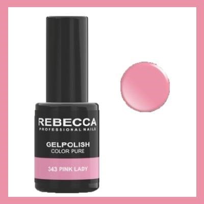 REBECCA soak off gel polish 5 ml - 343 / pink lady