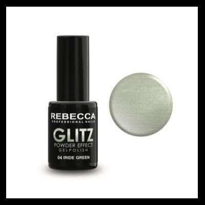 REBECCA GLITZ powder effect gel polish 5 ml - 04 / iride green