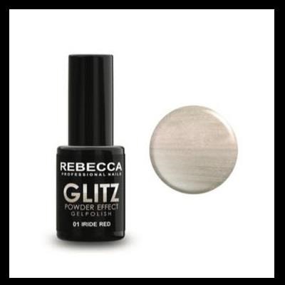 REBECCA GLITZ powder effect gel polish 5 ml - 01 / iride red