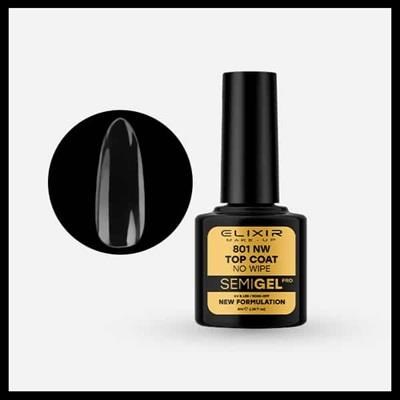 ELIXIR semigel - 8 ml - TOP COAT NO WIPE - 801