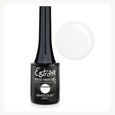 ESTROSA base Fiber gel 14 ml - white dust glitter