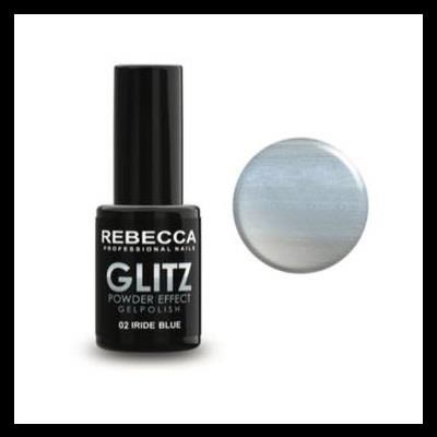 REBECCA GLITZ powder effect gel polish 5 ml - 02 / iride blue